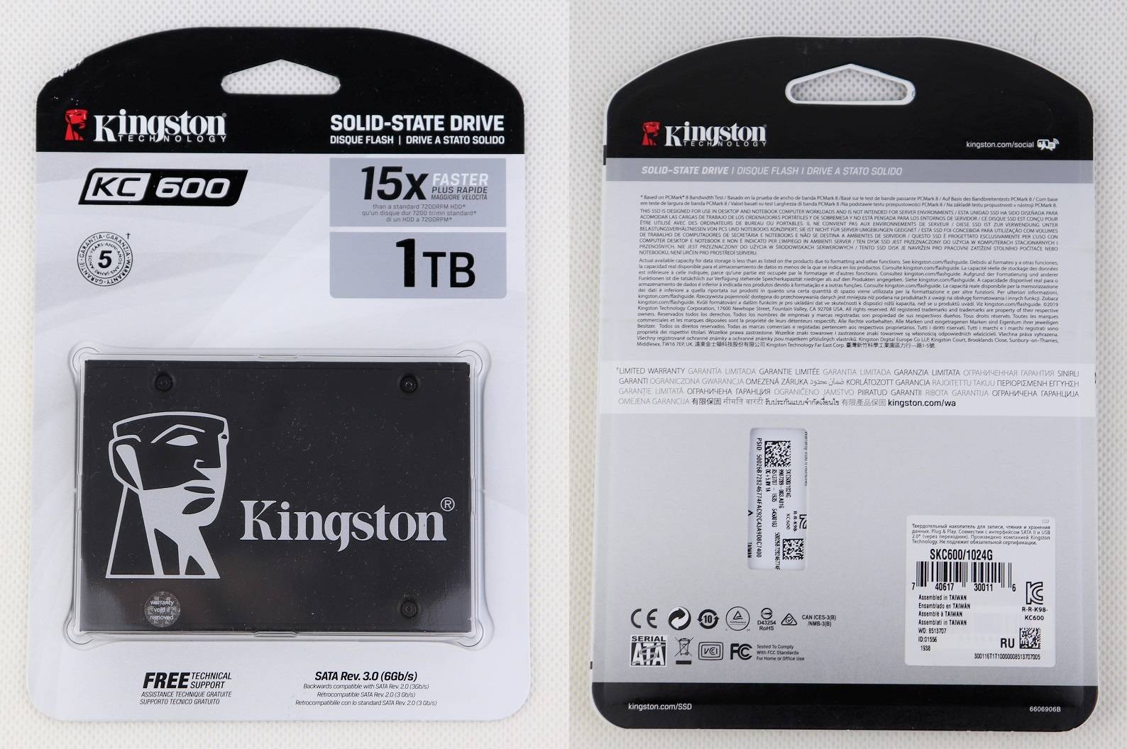 Kingston KC600 SATA SSD固態硬碟