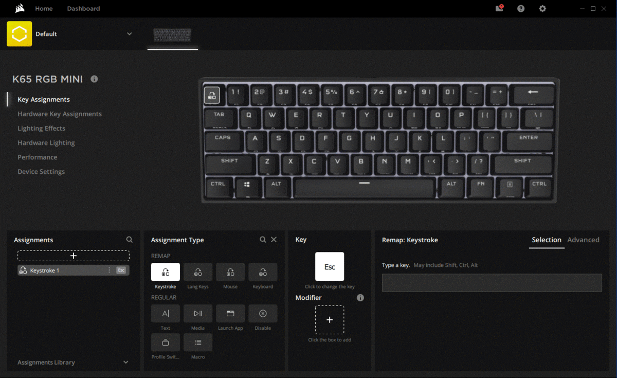 海盜船Corsair K65 RGB MINI 60%機械鍵盤