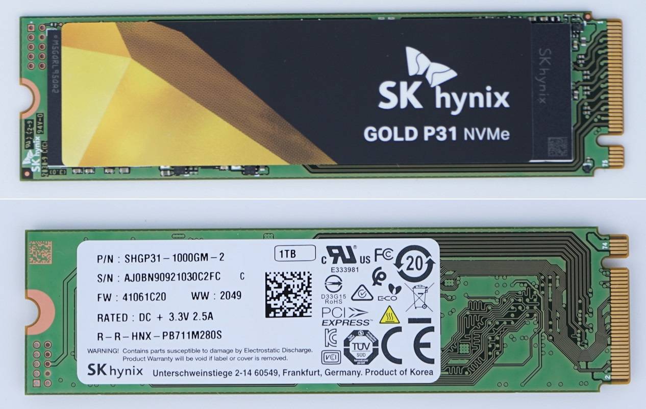 SK hynix Gold P31 PCIe NVMe SSD固態硬碟